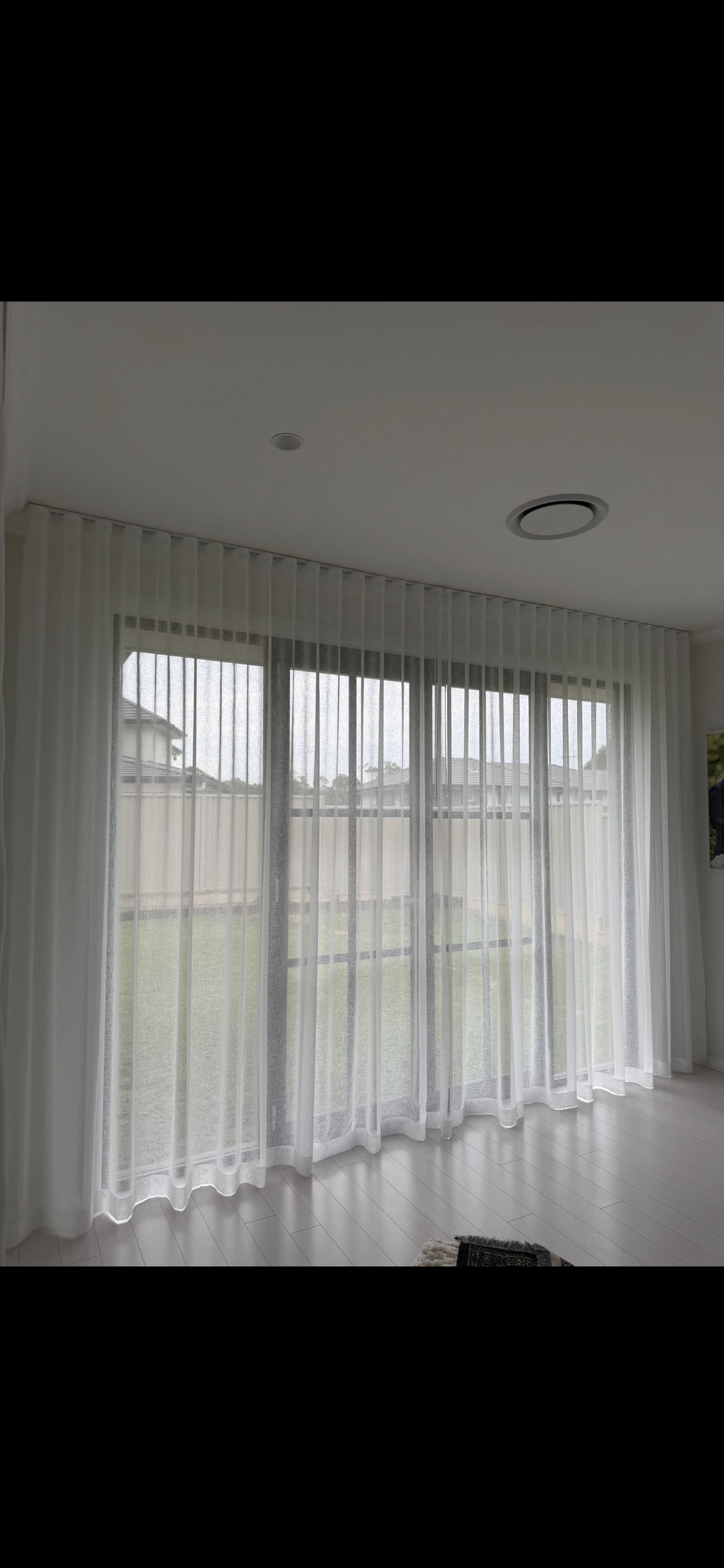 Sheer curtains in a living room
