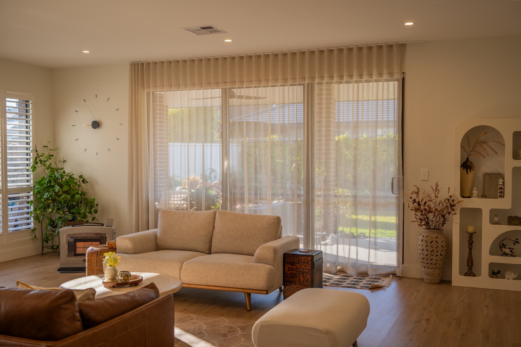Curtains fitted to a bedroom window